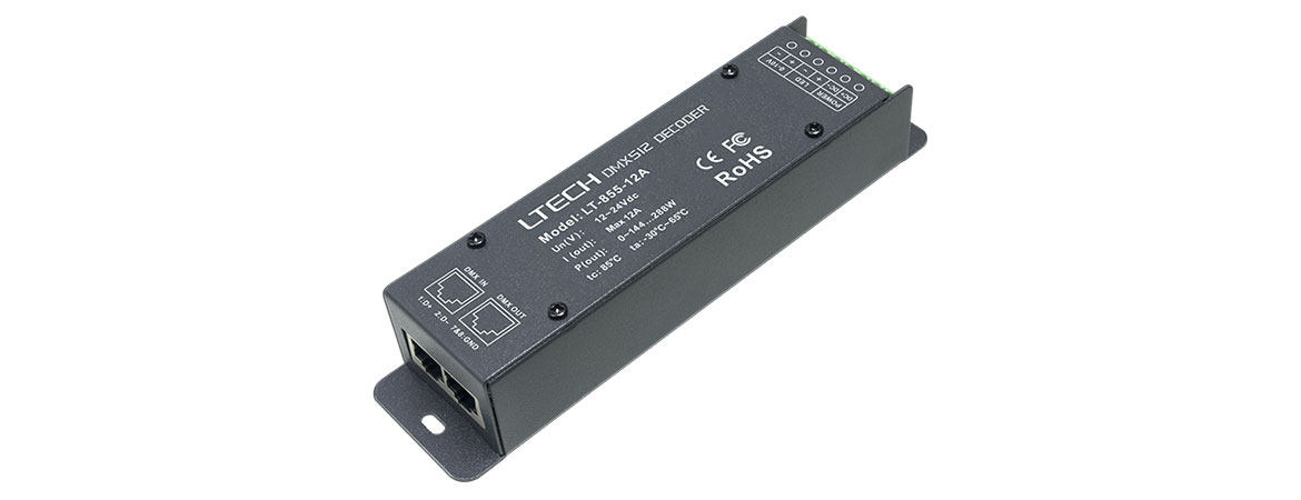 1路 恒压dmx解码器 lt-855-12a | 恒压dmx512解码器|dmx512/rdm系列