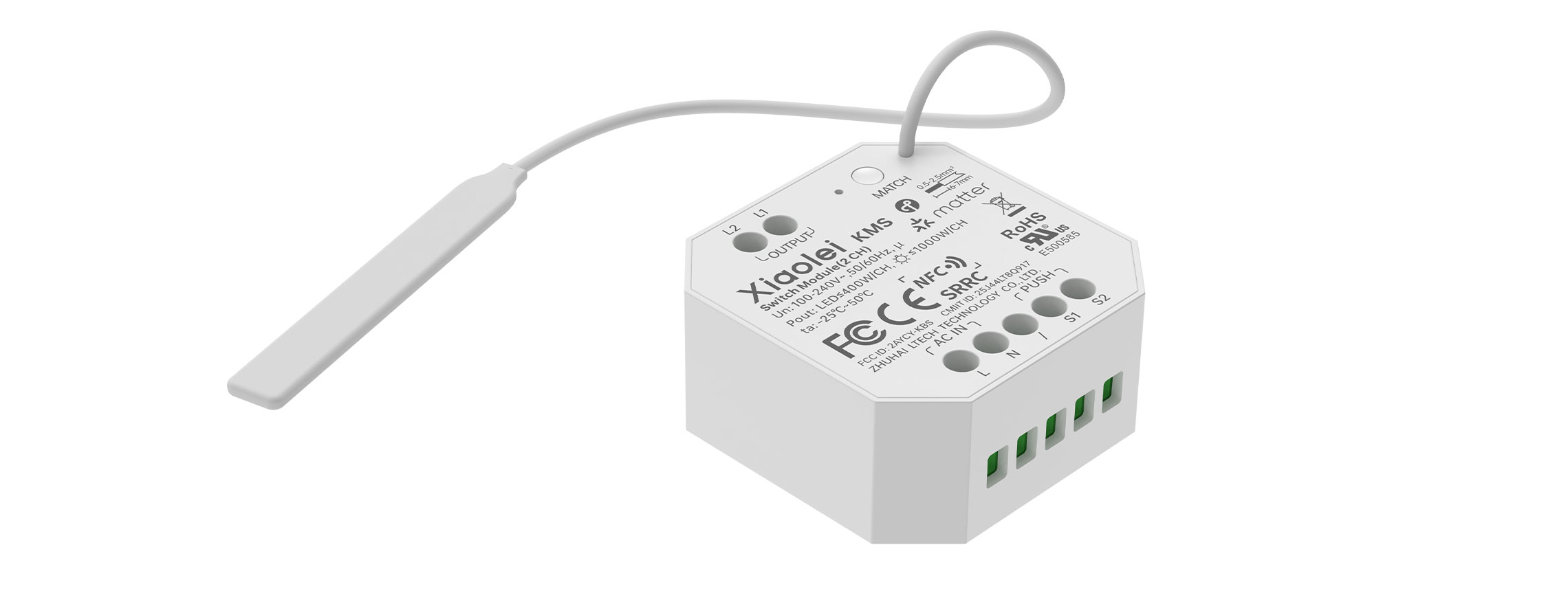 PUSH-继电器 Matter/Thread双路开关模块 KMS