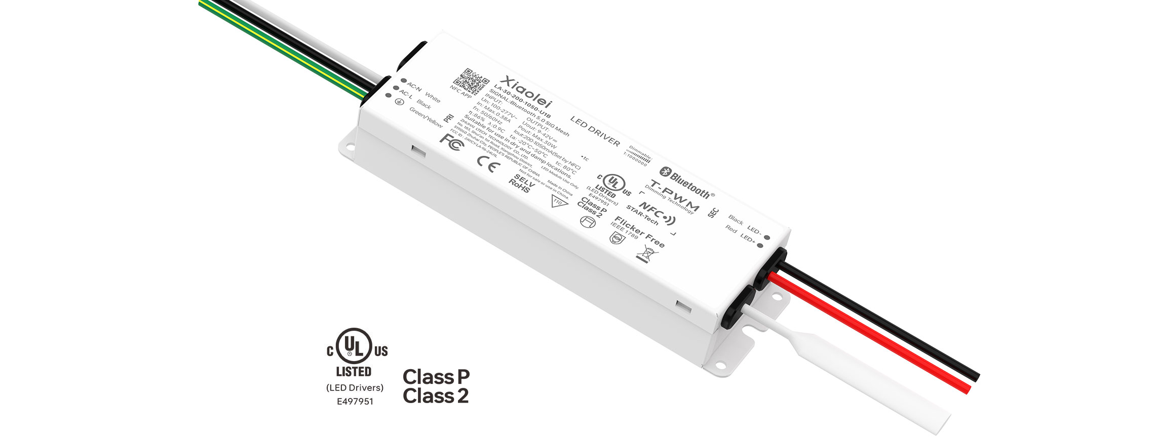 30W 200-1050mA UL Certification NFC CC Bluetooth LED Driver LA-30-200-1050-U1B