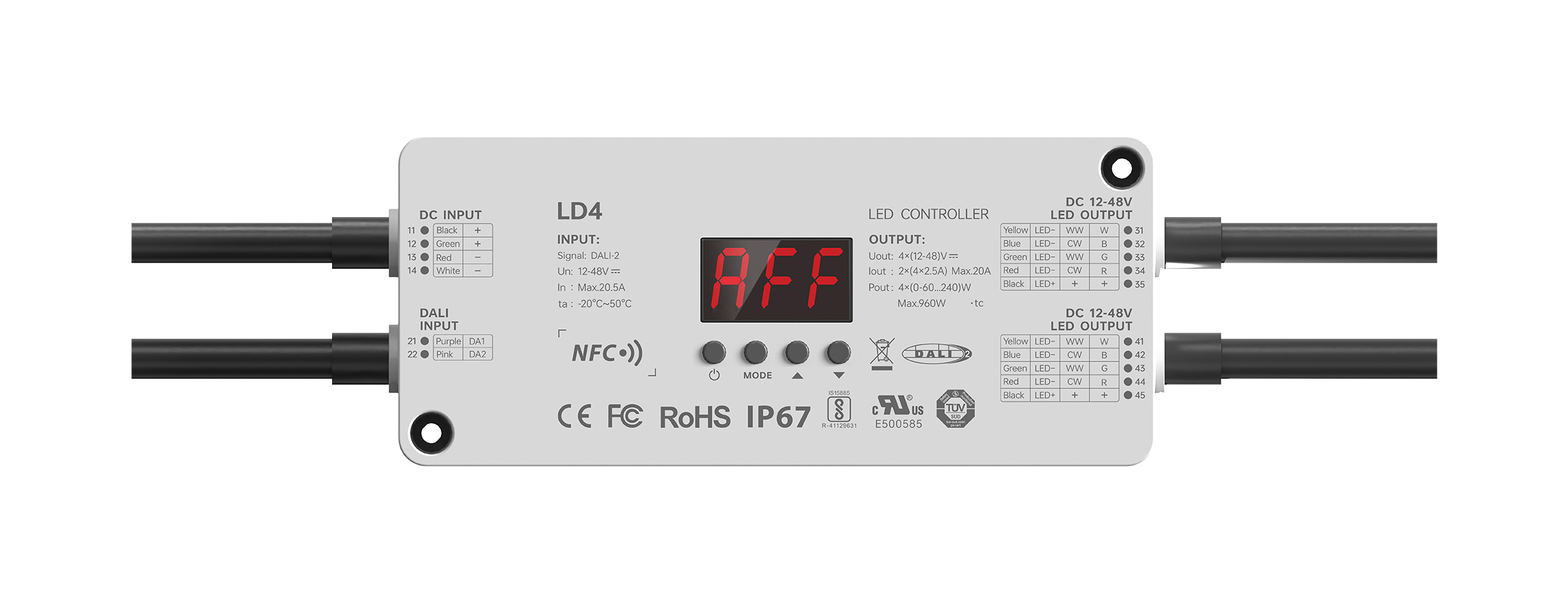 4路 DALI NFC近场编程 低压防水LED恒压控制器 LD4