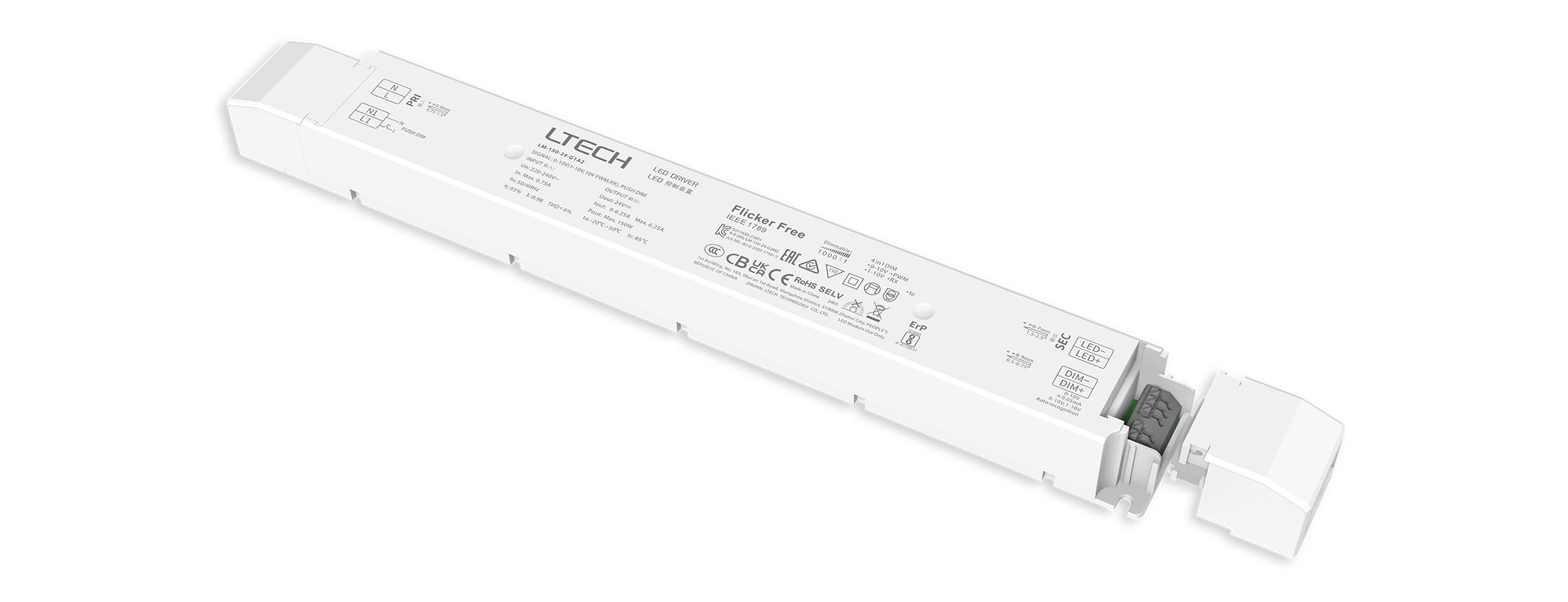 150W 24VDC 恒压0/1-10V调光电源 LM-150-24-G1A2