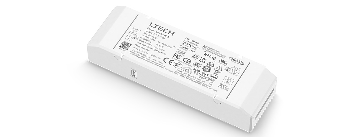 20W 100-700mA NFC可编程DALI调光电源 SE-20-100-700-W1D