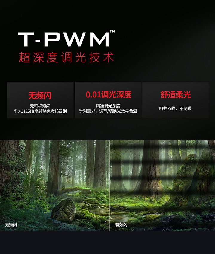 雷特NFC系列-T-PWM超深度调光技术
