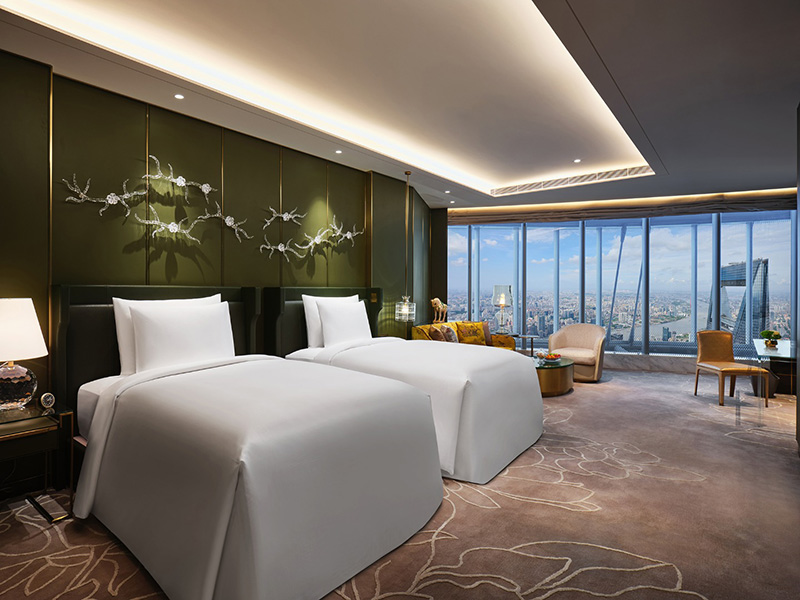上海中心J酒店客房卧室